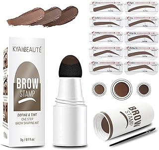 Eyebrow Stamp Stencil Kit, One-Step Vegan Eyebrow Stamp Pomade,Long - Lasting Waterproof - Included Waterproof Eyebrow Stamp and 10 Styles Reusable Shaping Kit for Perfect Eyebrow Makeup