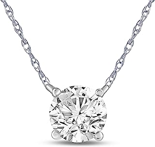 La Joya 1 Carat Diamond Necklaces for Women | GH VS/SI Lab Grown Solitaire Diamond Necklace Pendants | Solid Gold Chain Included | Variety of Shapes to Choose From