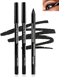 LYSdefeu Gel Eyeliner-3Pcs Black Waterproof Smudge-proof Matte Gel Eyeliner Pencil, Fade-Proof Eye Liner Pencil Soft Smooth Easy-to-Sharpen Pencil for Women Cat Eye/Smoky Eye Makeup, Thanksgiving Gift