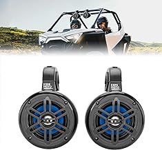 KEMIMOTO UTV Speakers, 4 Inch 300W Built-in Amplifier Off-Road Speakers Fit for 1.2 to 2 in Roll Bar, Bluetooth-Compatible Speakers Compatible with Most ATV,UTV, Marine,Can Am,Polaris RZR, Ranger
