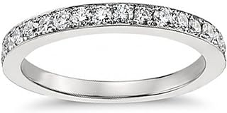 Madina Jewelry 0.50 ct Ladies One Row Diamond Wedding Band Ring in 14 kt White Gold