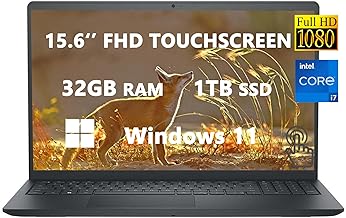 DELL Inspiron Laptops for Student & Business, 15.6'' FHD LED Touchscreen, Intel 13th Gen Core i7-1355U(10-core), Up to 5 GHz, 32GB RAM, 1TB SSD, HDMI, Wi-Fi 6, USB-C, Long Battery Life, Windows 11
