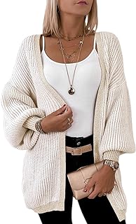 Dokotoo Cardigan Women Womens Fall Fashion 2023 Clothes Fall Striped Lantern Sleeve Knit Cardigans Sweaters