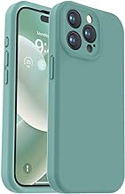 Vooii Compatible with iPhone 15 Pro Case, Upgrade Defender Liquid Silicone, [Enhanced Camera Protection] [Soft Anti-Scratch Microfiber Lining] Shockproof Phone Case iPhone 15 Pro 6.1 inch - Pine Green