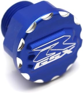 AYKYCS Motorcycle Engine Oil Filler Cap Screw,Aluminum Cap Motorcycle Oil Cap Suzuki Accessories Compatible with Suzuki GSX-R 600 2002-2020,GSX-R 750 2002-2020,GSX-R 1000 2003-2020 (Blue)