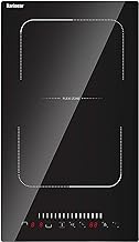 Karinear Induction Cooktop 2 Burners, 3500W 12'' Built-in Induction Stovetop with Flex Zone,Child Safety Lock, Timer, Pause, Slider Control Black Glass Electric Cooktop 220-240V Hard Wire