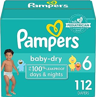 Pampers Baby Dry Diapers - Size 6, 112 Count, Absorbent Disposable Diapers