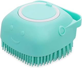 Pet Bath Massage Brush Puppy Dog Cat Grooming Cleaning Soft (Blue)