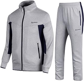 Men's Casual Tracksuit Long Sleeve Sweatsuit Athletic Set Full Zip Running Jogging Sports Jacket and Pants