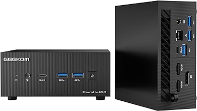 GEEKOM Mini PC AS6, AMD Ryzen 9 6900HX, AMD Radeon 680M Graphics, 32GB DDR5+1TB PCIe Gen 4 SSD Mini Computers Windows 11 Pro Desktop Computer Support Wi-Fi 6E/Bluetooth 5.2/USB 4.0/2.5Gbps LAN/8K