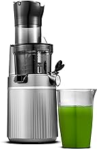 Aobosi | Slow Juicer | Juicer Machine Whole Vegetables and Fruits | Cold Press Juicer | Quiet Motor | Easy to Clean | with Large Feed Chute and Strainer Filter | 200 Watt | BPA Free | Gray