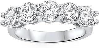 P3 POMPEII3 2ct Real Round Solitaire Diamond Wedding Anniversary 14K White Gold Ring