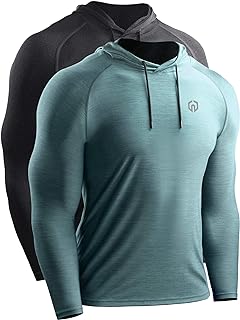 NELEUS Men's Dry Fit Athletic Workout Running Shirts Long Sleeve with Hoods