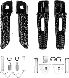 Motorcycle Front Rear Foot Pegs Footrest Pedal Fits for Suzuki GSXR GSX-R 600/GSXR750/GSXR1000 2005-2020 ((Front+Rear)-Black)