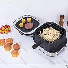 MORE TASTE Home Appliances Air Fryer&Electric Air Fryer Grill Skillet Combo with 3QT Stewer Pot Multifunctional Cooker (5 units includes, AirFryer Stew Black)