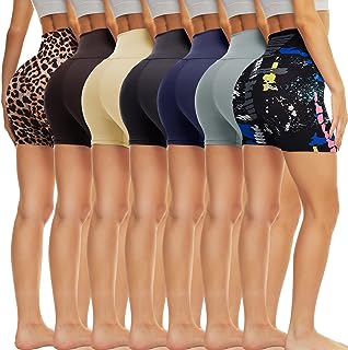 TNNZEET 7 Pack Biker Shorts for Women –Gym Workout Volleyball Running Spandex Black Shorts