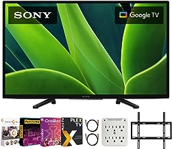 Sony KD32W830K 32-inch W830K HD LED HDR TV with Google TV 2022 Bundle with Premiere Movies Streaming + 19-45 Inch TV Wall Mount + 6-Outlet Surge Adapter + 2X 6FT 4K HDMI 2.0 Cable