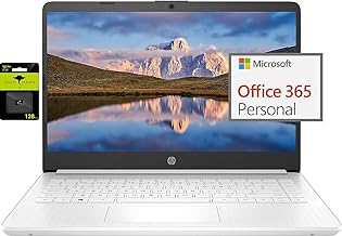 HP Newest 14" Ultral Light Laptop for Students and Business, Intel Quad-Core N4120, 8GB RAM, 192GB Storage(64GB eMMC+128GB Micro SD), 1 Year Office 365, Webcam, HDMI, WiFi, USB-A&C, Win 11 S