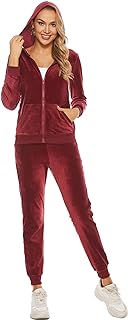 Eilshoji Velour Sweatsuits Sets for Women Two Piece Outfit Long Sleeve Pants Workout Athletic Tracksuits S-XXL
