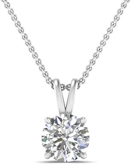 Fascinating Diamonds 1/2-1 1/2 Carat LAB GROWN Diamond Solitaire Pendant IGI Certified 14K Gold 4 Prong Diamond Pendant Necklace For Women Very Good Cut Lab Created Diamond Necklace (G-H, SI1-SI2, 0.5