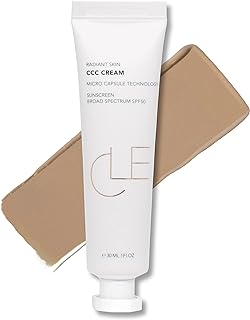 Cle CCC Cream Foundation SPF 50: BB & CC Hybrid, Color Control, Skin Primer, 1 fl oz (Warm Medium Light 203)