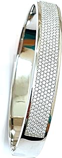 2.50 ct. t.w. Pave Diamond Bracelet HANDMADE18k White GOLD Sterling Silver Diamond Bangle Bracelet Lab Grown Round Diamond 236 Artisticly Handset VVS1 D Color GRA Certified Diamond Jewellery for women