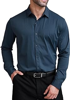 COOFANDY Mens Dress Shirts Long Sleeve Wrinkle Free Shirts Regular Fit Button Down Business Formal Shirts