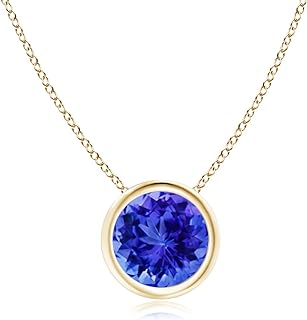 Angara Natural Tanzanite Solitaire Pendant Necklace for Women, Girls in 14K Solid Gold/Platinum | December Birthstone | Jewelry Gift for Her | Birthday|Wedding Anniversary