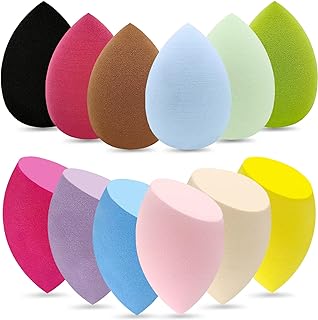 12 Pieces Professional Makeup Sponge Set,Latex Free Flawless Soft Setting Face Puffs,Multicolor Makeup Blending Sponge Cosmetic Applicator for Powder,Liquid,Facial Makeup Tools