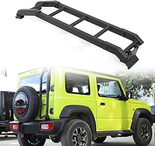 Areyourshop New Aluminum Car Rear Tail Door Ladder Climbing Fit For Suzuki Jimny 2019 2020 2021+ BLK