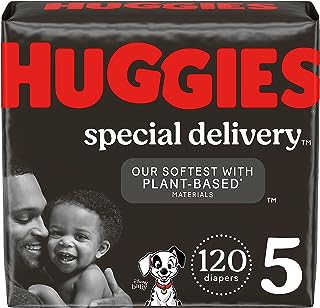 Huggies Special Delivery Hypoallergenic Baby Diapers Size 5 (27+ lbs), 120 Ct, Fragrance Free, Safe for Sensitive Skin