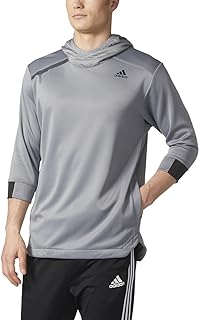 New Men's Essentials 3/4 Sleeve Hooded Shirt Grey Heather M