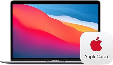 2020 Apple MacBook Air Laptop: Apple M1 Chip, 13” Retina Display, 8GB RAM, 256GB SSD Storage, Backlit Keyboard, FaceTime HD Camera, Touch ID. Works with iPhone/iPad; Space Gray with AppleCare+ (3 Year