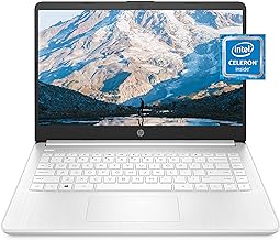 HP 14 Laptop, Intel Celeron N4020, 4 GB RAM, 64 GB Storage, 14-inch Micro-edge HD Display, Windows 11 Home, Thin & Portable, 4K Graphics, One Year of Microsoft 365 (14-dq0040nr, 2021, Snowflake White)
