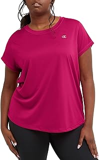 Champion Women's Plus Size Crewneck Sport T Shirt, Plus Size Moisture-wicking Tee Shirt for Women