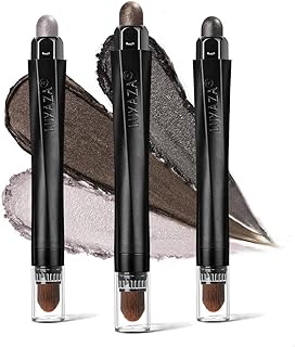 LUXAZA 3PCS Cream Eyeshadow Stick,Neutral Metallic Eye Shadow Stick Makeup Pencil Crayon For Eyes,Eye Brightener Stick Highlighter Makeup,Waterproof & Long Lasting Shadow Sticks And Eyeliner Pen Sets