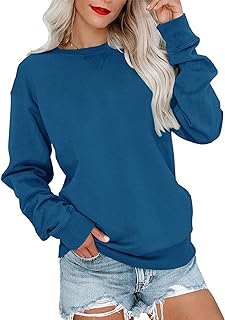 Bingerlily Womens Casual Long Sleeve Sweatshirt Crew Neck Cute Pullover Relaxed Fit Tops