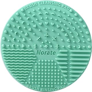 Brush Cleaning Mat, Silicone Makeup Cleaning Brush Scrubber Mat Portable Washing Tool Cosmetic Brush Cleaner with Suction Cup for Valentines Day