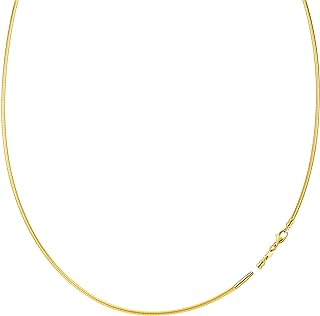 Jewelry Affairs Round Omega Chain Necklace With Screw Off Lock In 14k Yellow Gold