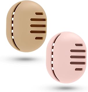 Fauxomor Makeup Sponge Holder,2PCS Double-sided Breathable Silicone Beauty Blender Holder for Travel,Shatterproof Makeup Sponge Travel Case for All Sponges Sanitary Reuse Easy to Carry,Khaki+Pink