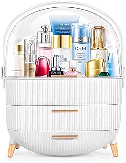 KQEBN Makeup organizer for vanity Skincare Organizer for Bathroom Countertop Vanity, Skin care product jewelry storage box.(WHITE)