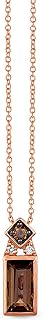 LE VIAN 1/2 Carat Baguette Cut Smoky Quartz and Chocolate Diamond Pendant Necklace for Women in 14k Rose Gold with 18 Inch Chain (SI1-SI2)