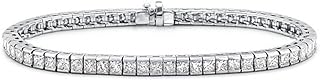 Madina Jewelry 4.00 ct Ladies Princess Cut Diamond Tennis Bracelet in Channel Setting