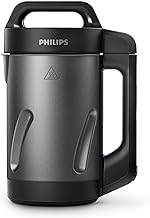 Philips Soup and Smoothie Maker, Makes 2-4 servings, HR2204/70, 1.2 Liters, Black and Stainless Steel