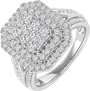 FINEROCK 1 Carat Cushion Cut Diamond Engagement Ring in 10K Solid Gold