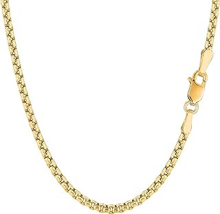Jewelry Affairs 14k Yellow Gold Round Box Chain Necklace, 3.4mm