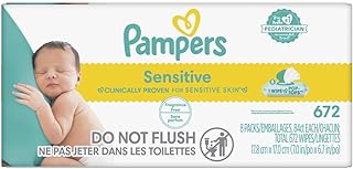 Pampers Sensitive Baby Wipes - 672 Count, Water Based, Hypoallergenic and Unscented (Packaging May Vary)