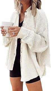 Womens Corduroy Button Down Shirts Color Block Long Sleeve Blouses Tops Jackets