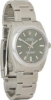 Pre-Loved Stainless Steel & Olive Green Oyster Perpetual 114200 34mm, Green