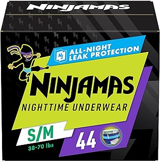 Pampers Ninjamas Nighttime Bedwetting Underwear Boys - Size S/M (38-70 lbs), 44 Count